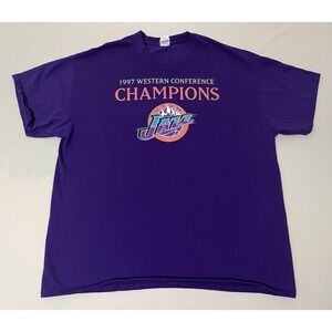 Vintage Utah Jazz T Shirt Mens XL 90s 1997 WC Champions NBA‎ Basketball